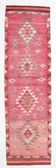 Tapis de couloir Oushak rose et rouge 88x306 cm SK 22815