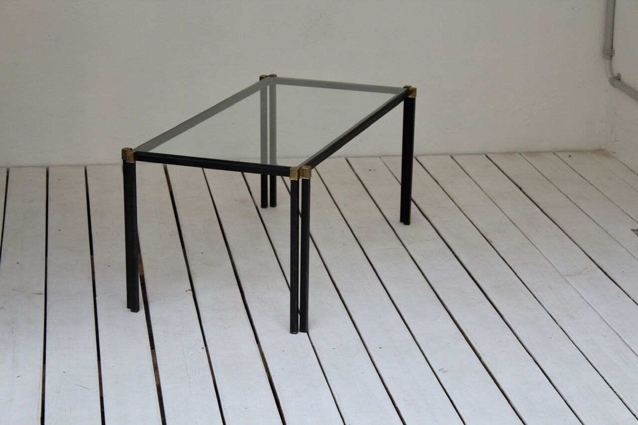 Metal and glass coffee table 1970