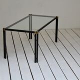 Table basse métal et verre 1970