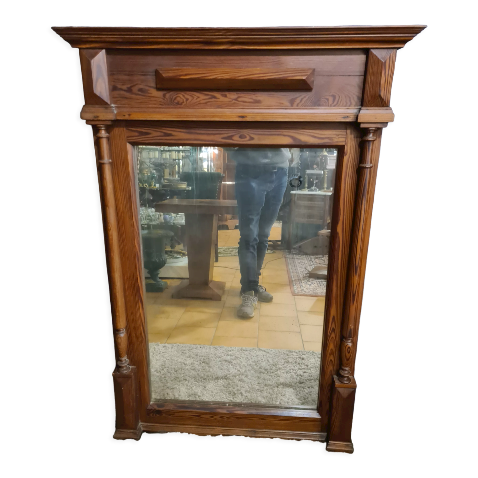 Wooden mirror, 127x89 cm