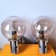 Pair of chrome wall lights 1970