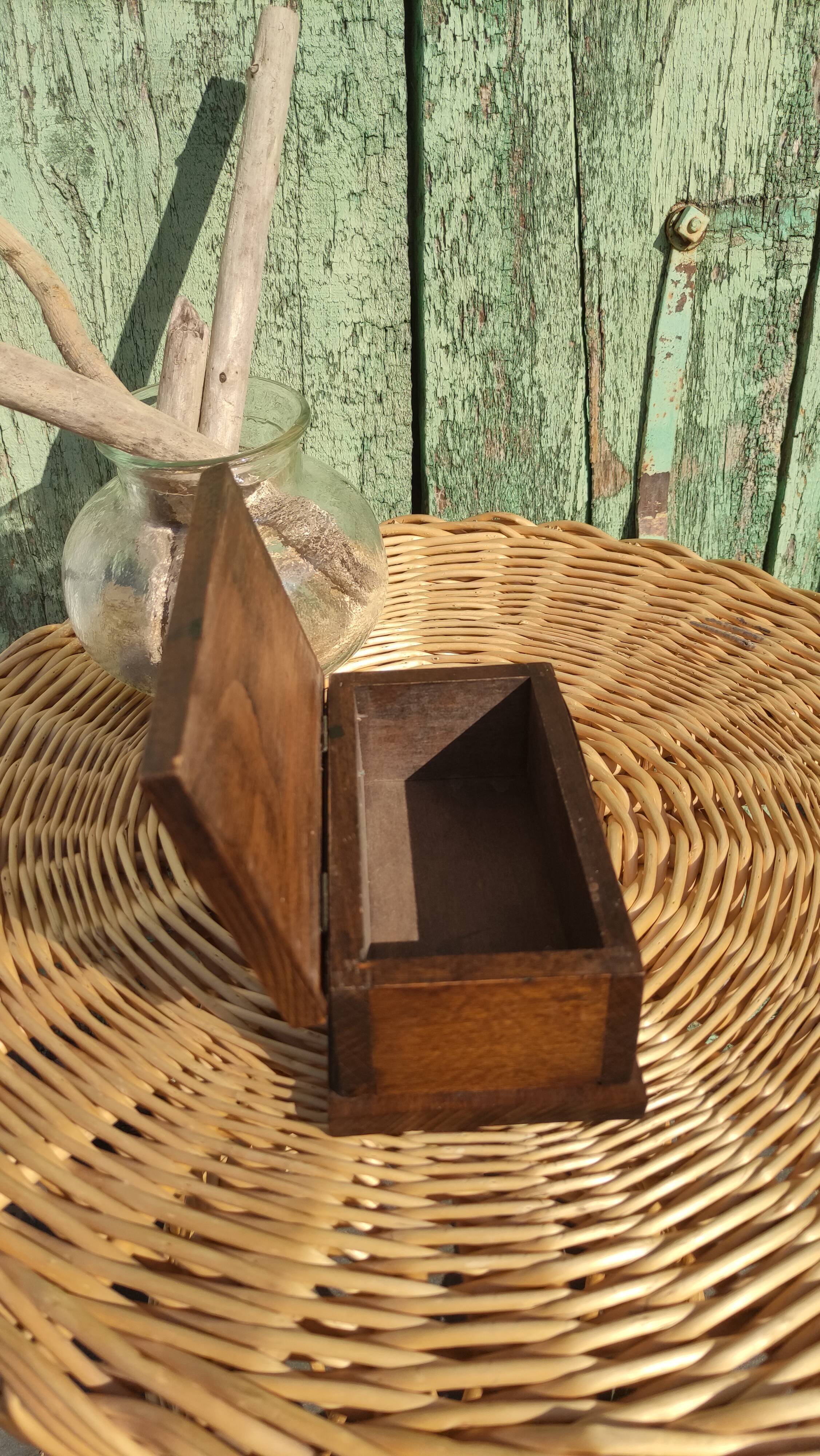 Vintage wooden and metal box