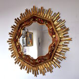 Sun gilded wooden mirror 80cm