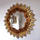 Miroir soleil en bois doré 80cm
