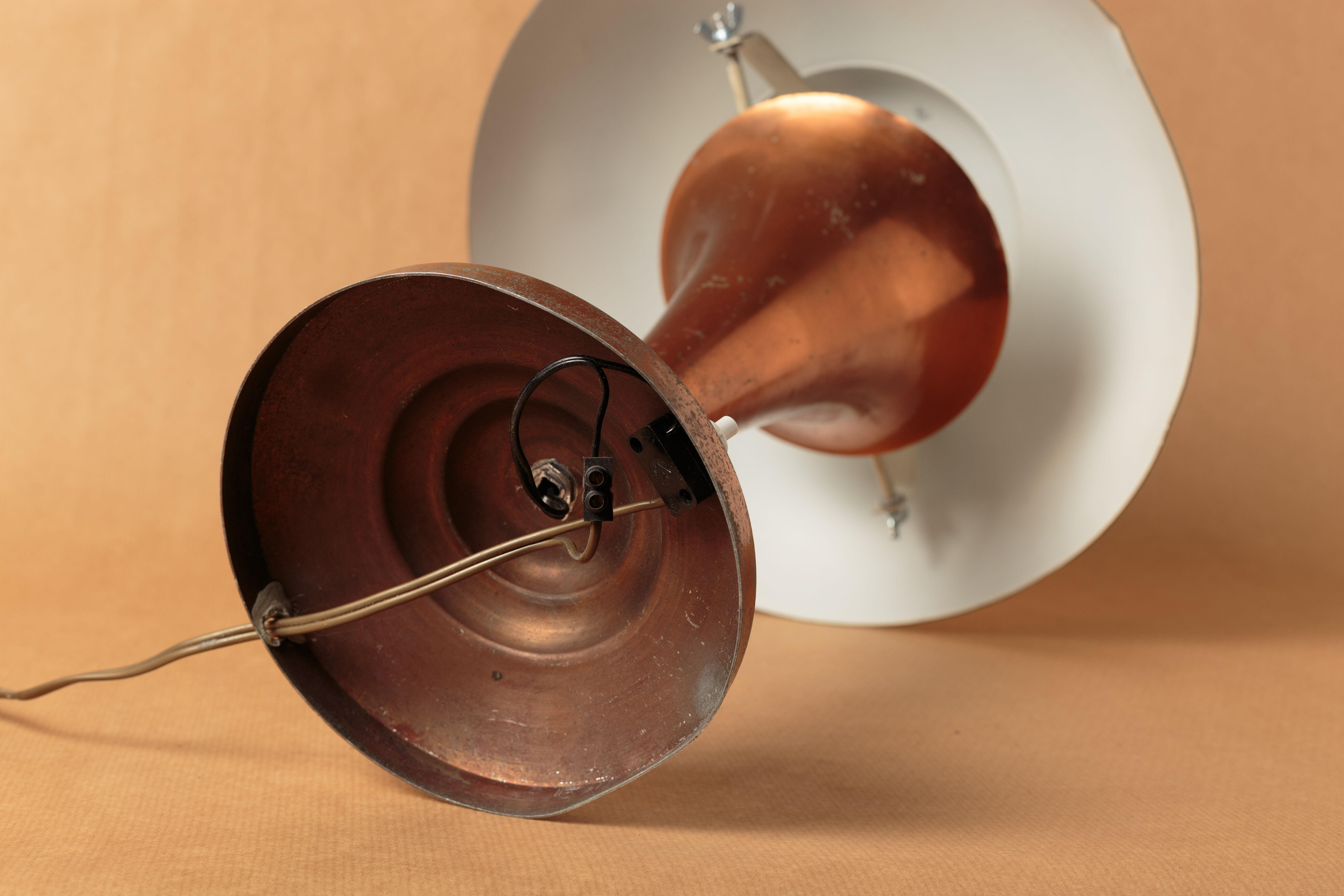 Desk lamp mushroom copper metal art deco 1930 1940