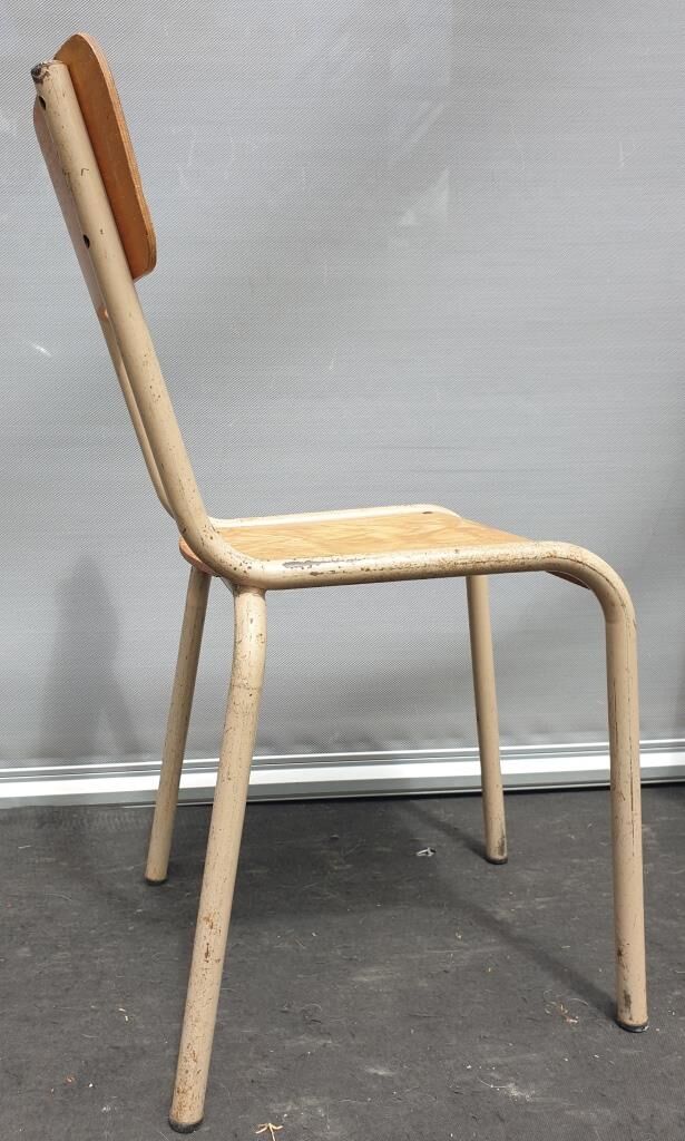 Lot de 4 chaises Mullca beige vintages