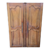 Double old wardrobe doors in walnut from around 1900.