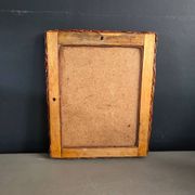 Vintage woven rattan mirror