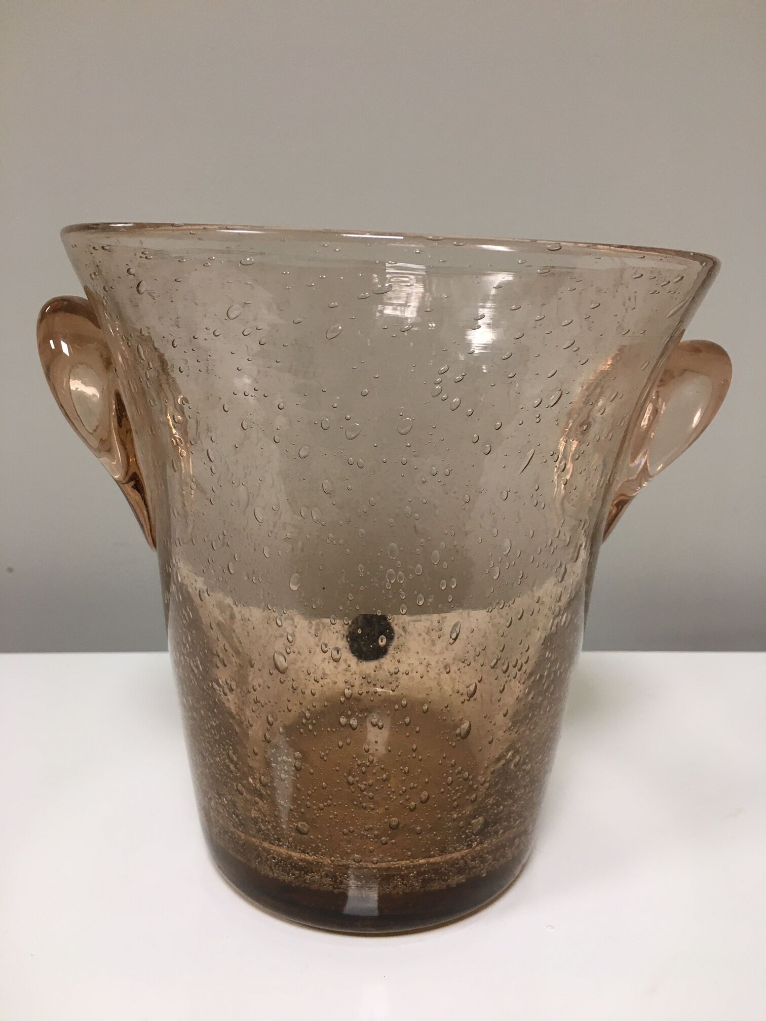 Champagne bucket in bubble blown glass, Verrerie de Riom