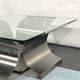 Coffee table in brushed steel 1970