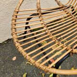 Belle chaise Vintage en rotin et osier