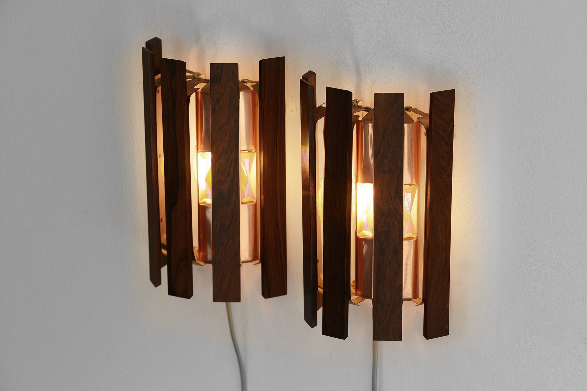Pair of wall lights/sconces by Werner Schou for Coronell Elektro. Denmark 1960s