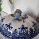 Antique earthenware tureen by Émile Tessier (1887-1971), Malicorne, France
