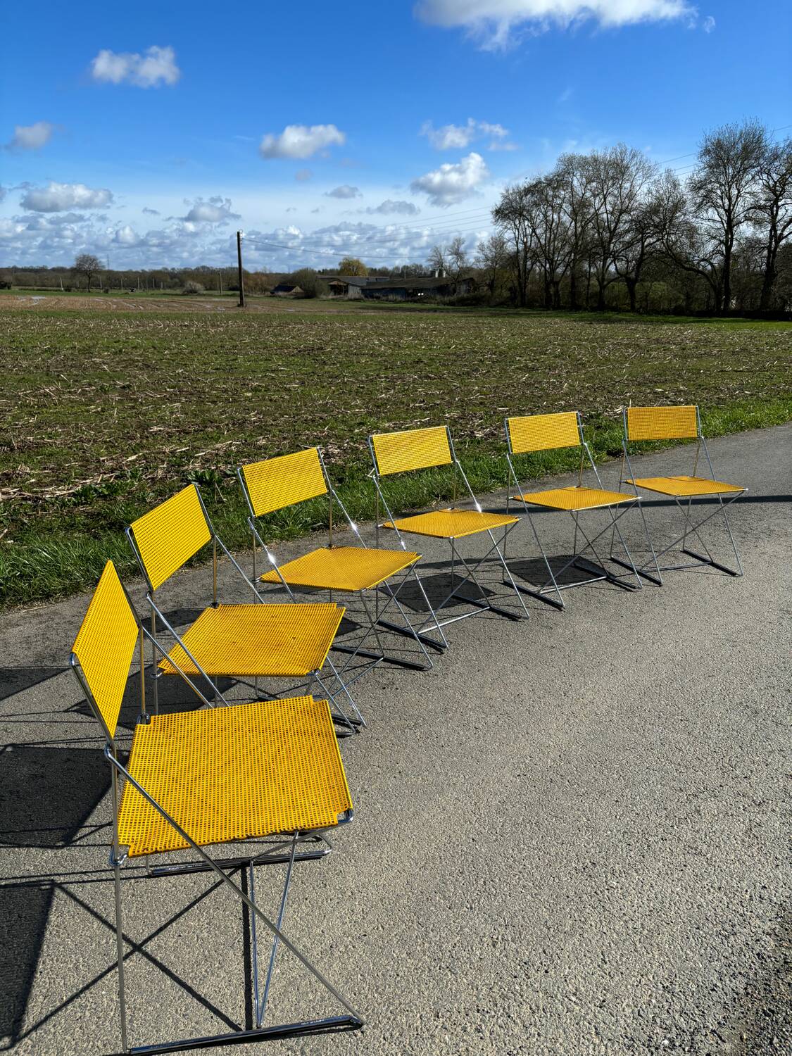 Set Of 6 Vintage Nuova X-line Design Chairs By Niels Jorgen Haugesen