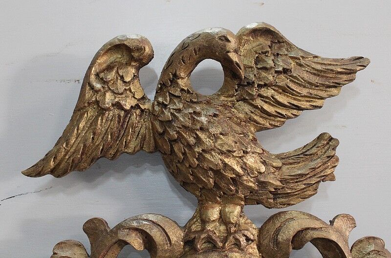 Ancient golden wood witch mirror - late 19th century