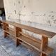 Pair of oak old farm benches 2m71
