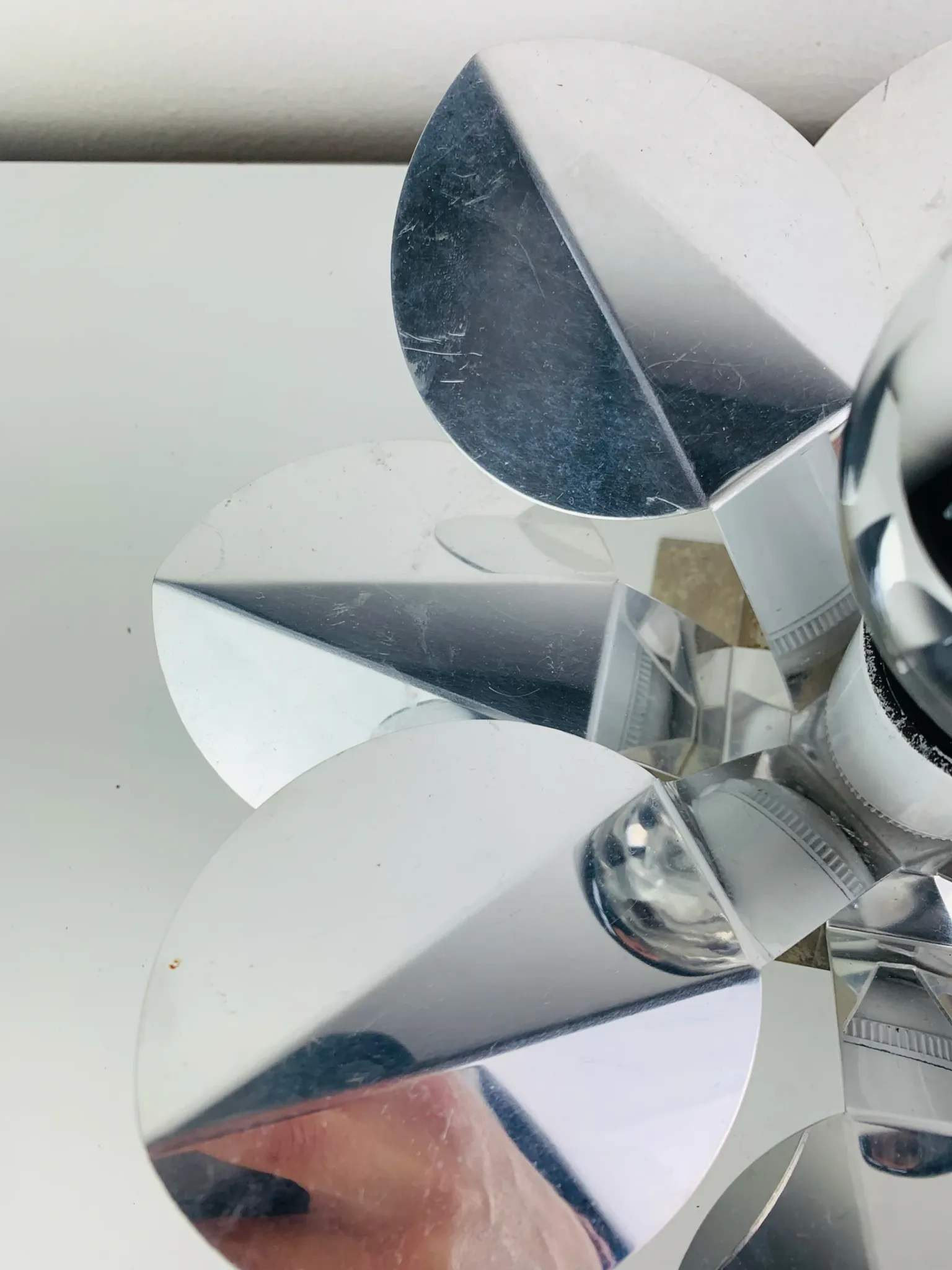 Space Age chrome flower wall light from the 1960s.