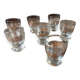 Set of 7 digestive glasses. Crystal