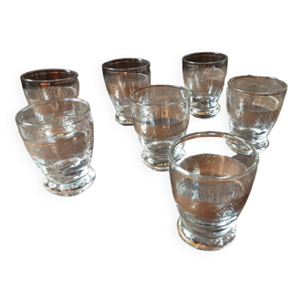 Set of 7 digestive glasses. Crystal