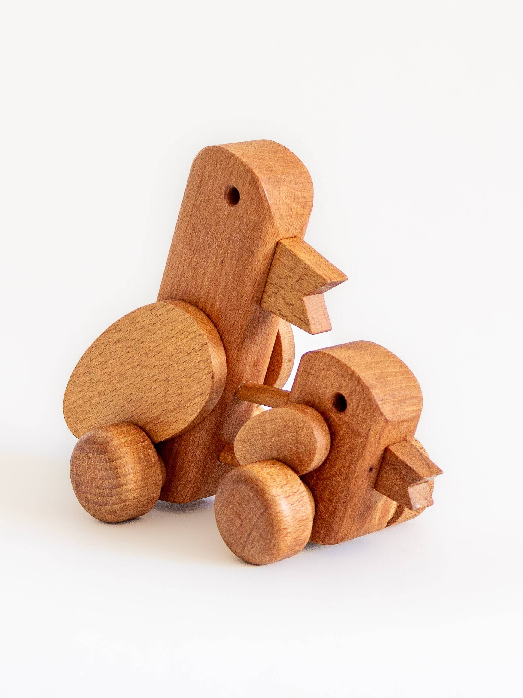 Wooden toy with wheels, Czechoslovakia, 1970s