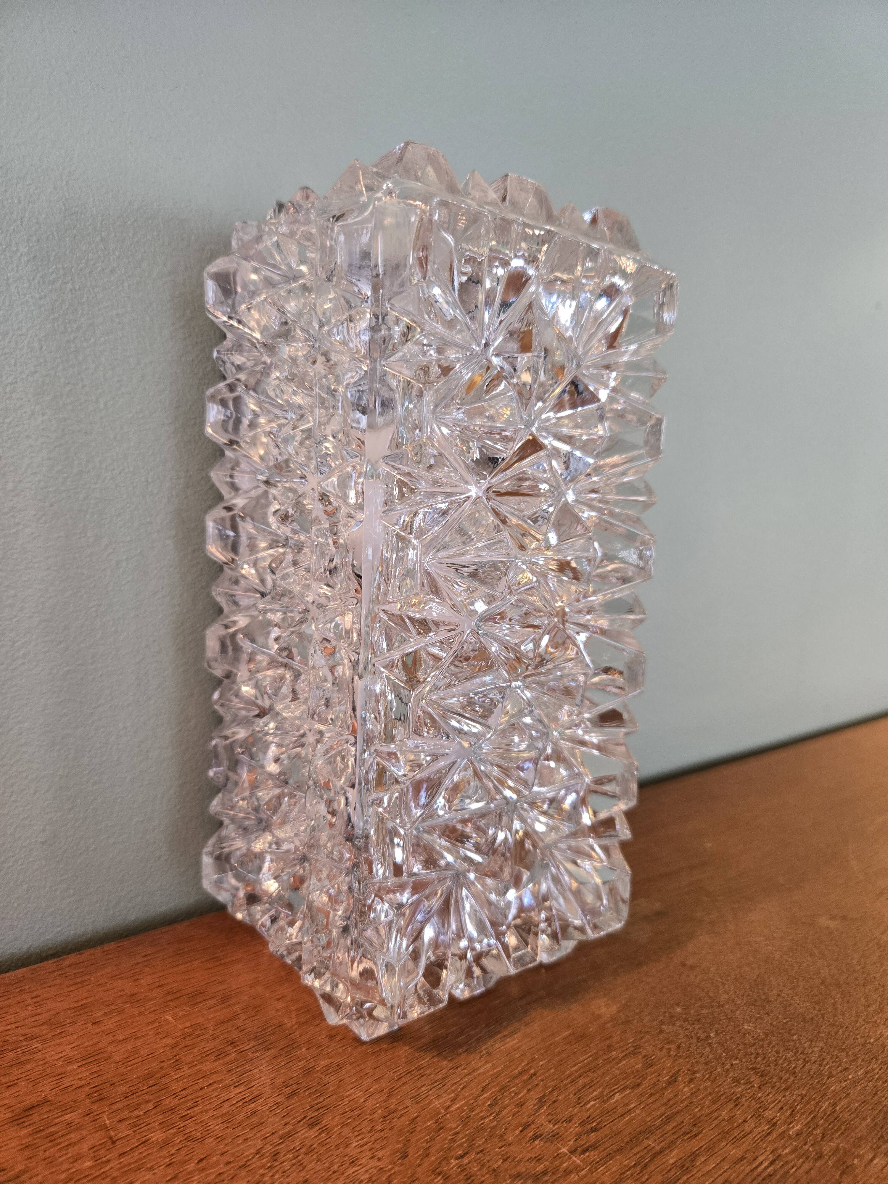 Erco wall lamp in pressed glass - vintage design from the 70s