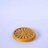 Bottle coaster in yellow braided effect slip 1960