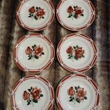 6 assiettes à dessert anciennes Digoin et Sarreguemines