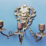 Pair of bronze candle holders