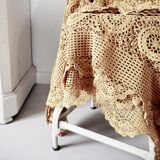 Crocheted bedspread dyed