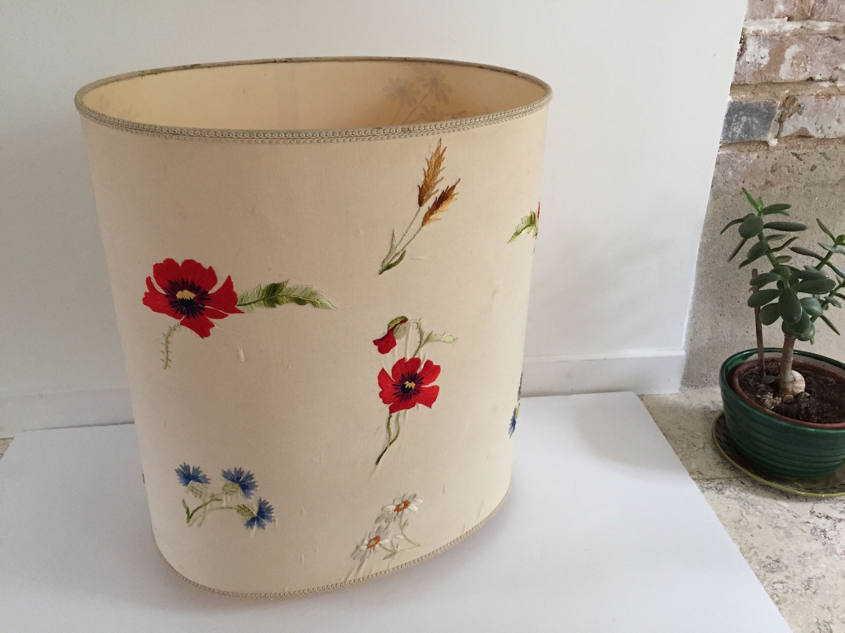 Handmade vintage oval lampshade