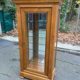 Louis Philippe illuminated display cabinet in solid oak from the 20th century