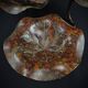 Three-tiered lotus leaf shaped patinated metal bird bath