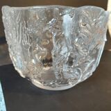 Scandinavian glass bowl Kosta Boda – Nordic relief decoration –