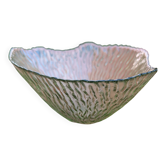 Coupelle vintage verre vert texturé, milieu XXème