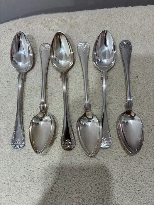 Vintage Carl Sandbergs Eftr Sweden Silver Plate Spoons 1940s | Set of 6