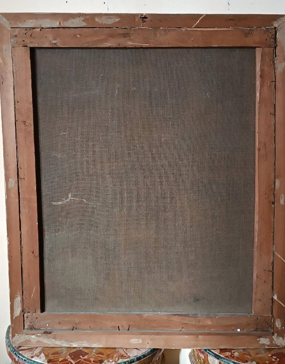 Peinture à l'huile ancienne sur toile, Vierge à l'Enfant, XVIIIe siècle