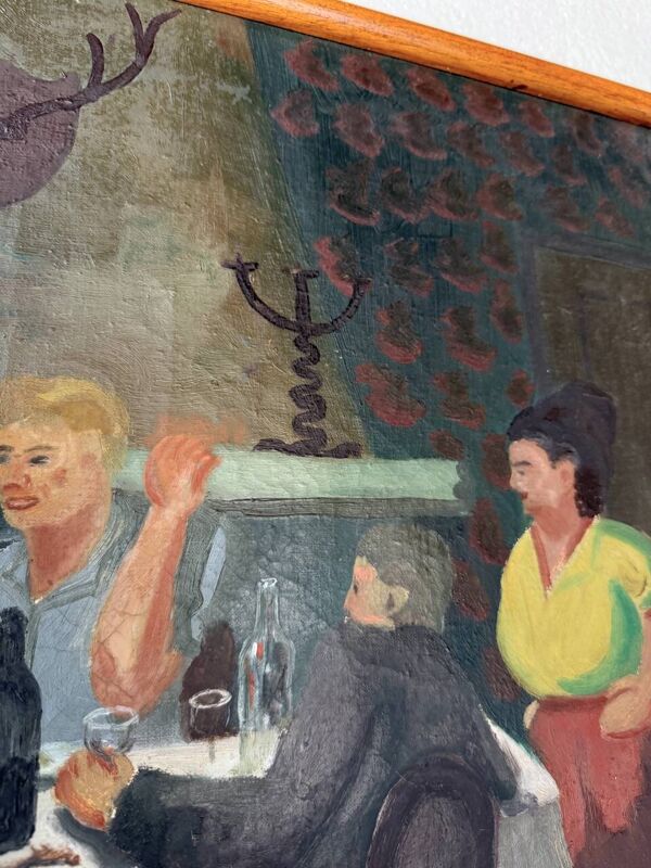 Toile peinture à l’huile A.Simard 1945