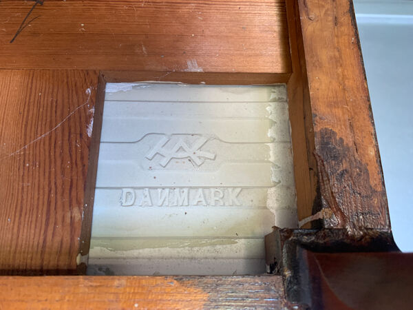 Table d'appoint vintage acajou & céramique émaillée jens thirslund, kähler ceramic (hak), danemark