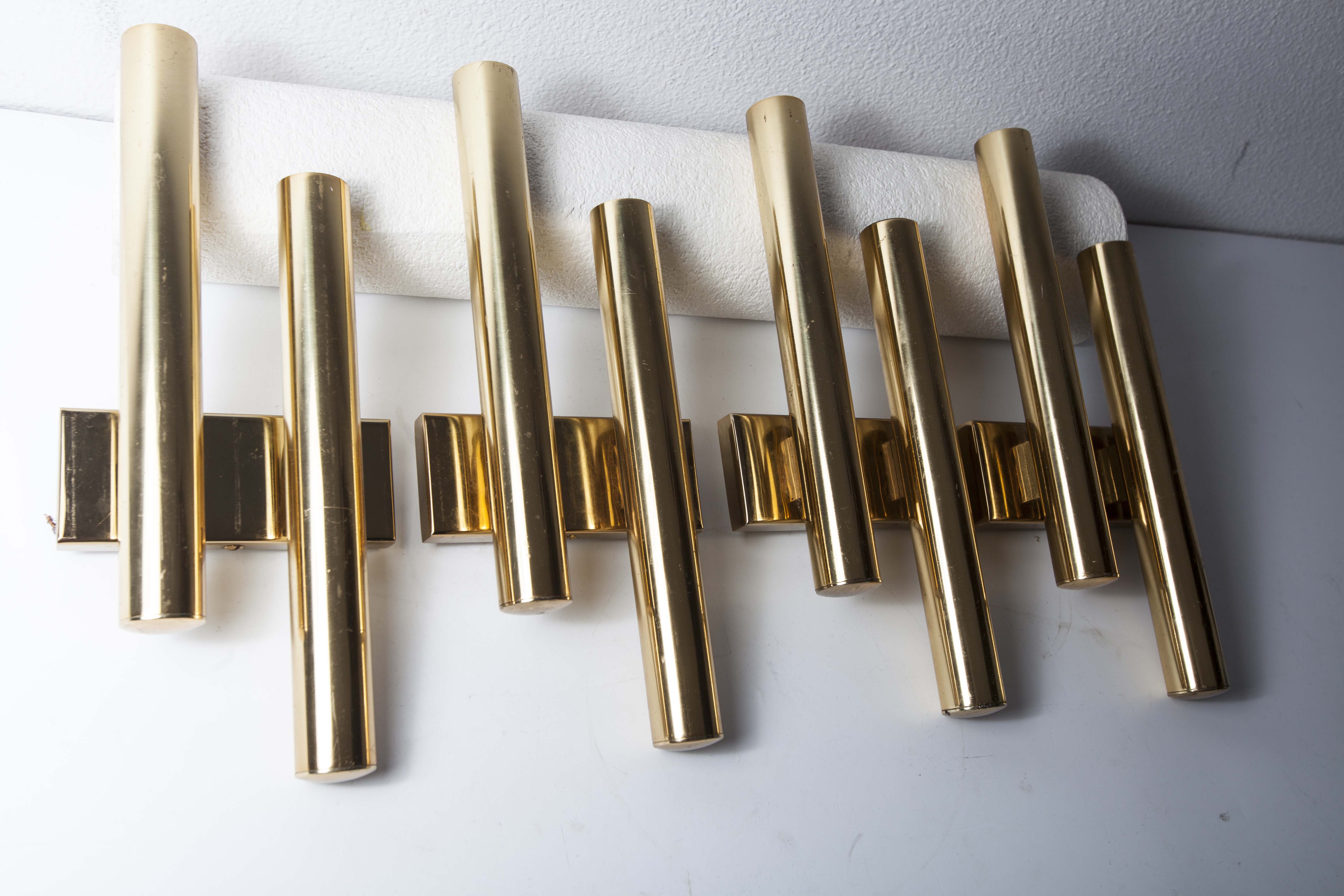 Lot of 4 golden wall lamps