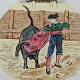 Pickman Cartuja Seville plate with bullfighting decoration, 19th century