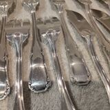 6 silver-plated fish forks and 6 fish knives by Ercuis Valencay