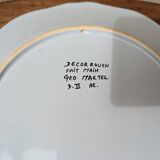 Very beautiful old plate decorated with Rouen, handmade by Geo Martel
