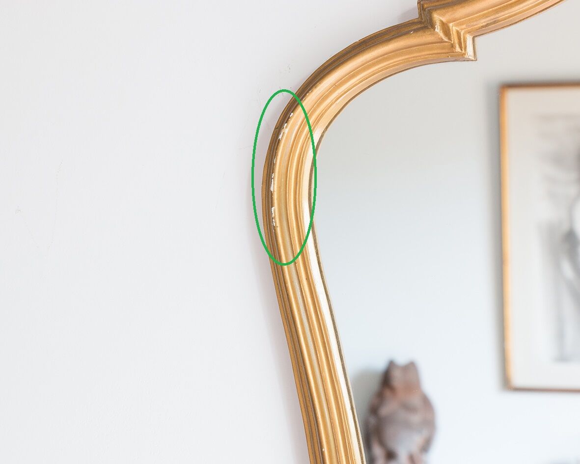 Golden mirror 75x45cm