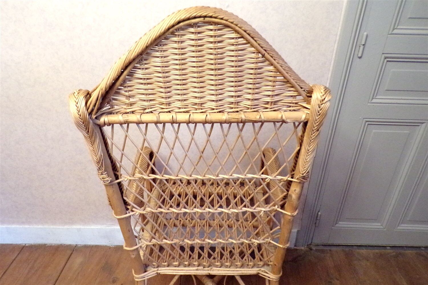Vintage wicker rattan armchair