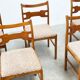 Set of six sculptural beech wood Italian dining chairs