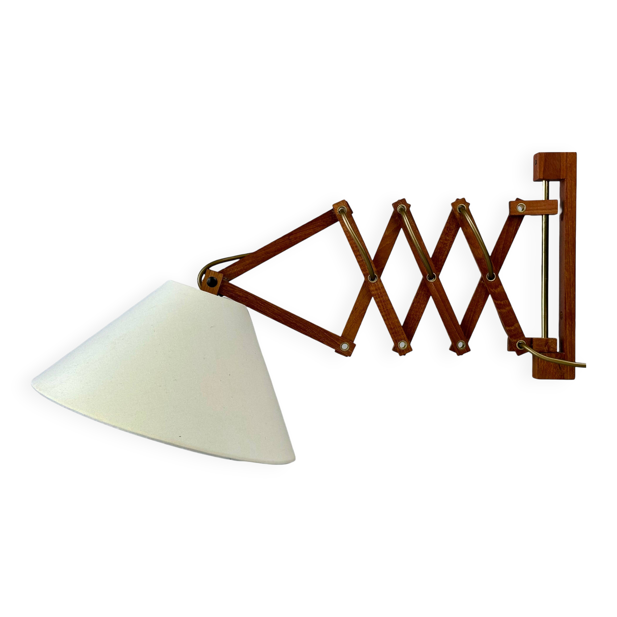 1960s/70s Teak Scissor Lamp Wall Lamp Mid Century Danish Design Denmark