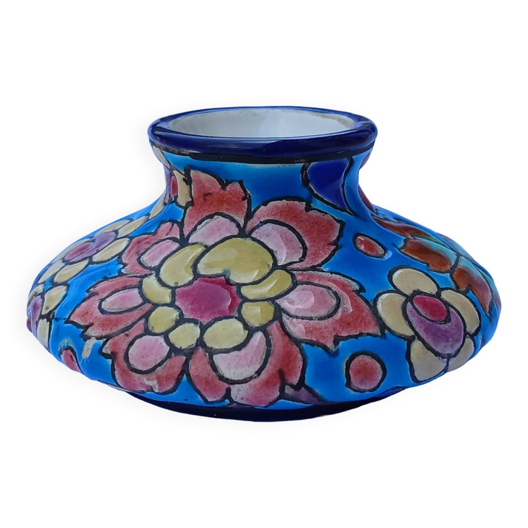 Small Longwy enamel vase