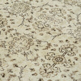 Handwoven antique anatolian beige carpet 188 cm x 303 cm