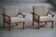 Modern Danish, Pair of Lounge Armchairs in Oak and Lambswool, Henning Kjærnulf, 1960s