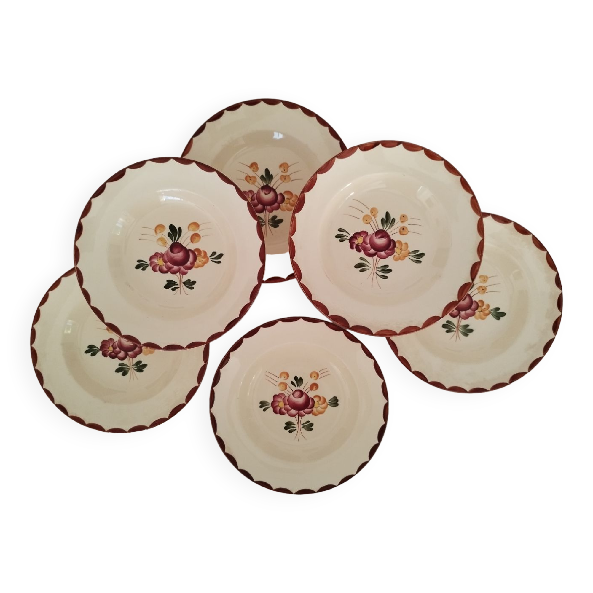 Longchamp Earthenware Dinner Plates Agen Model Vintage